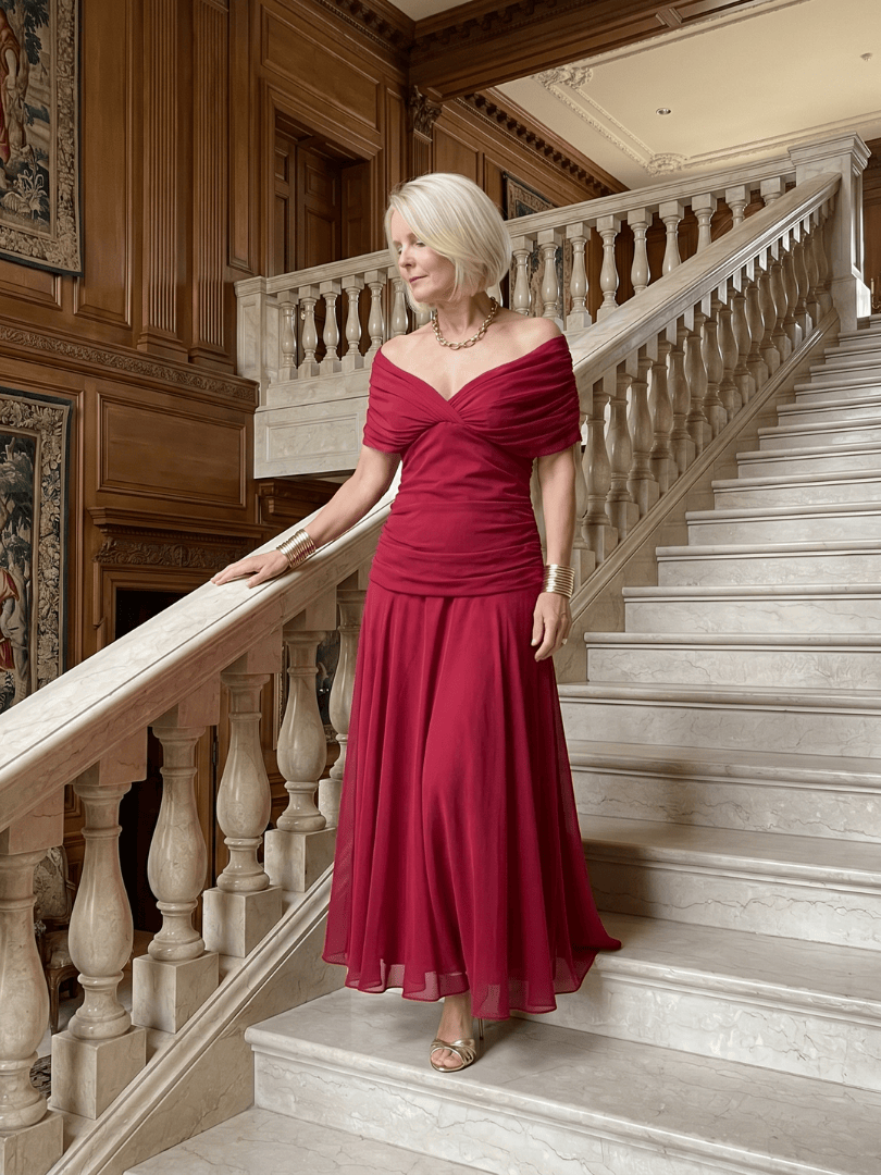 Calen | Off Shoulder Flow Midi Dress