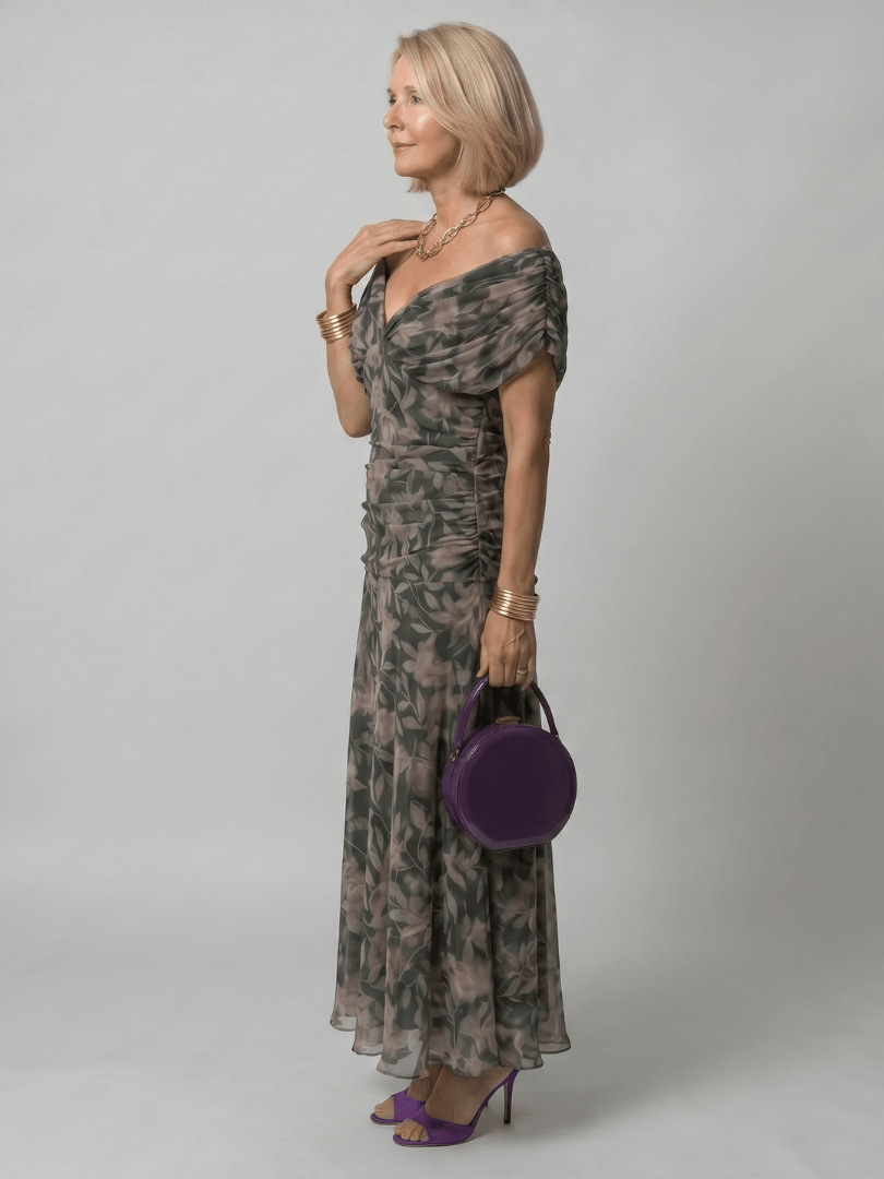 Calen | Off Shoulder Flow Midi Dress
