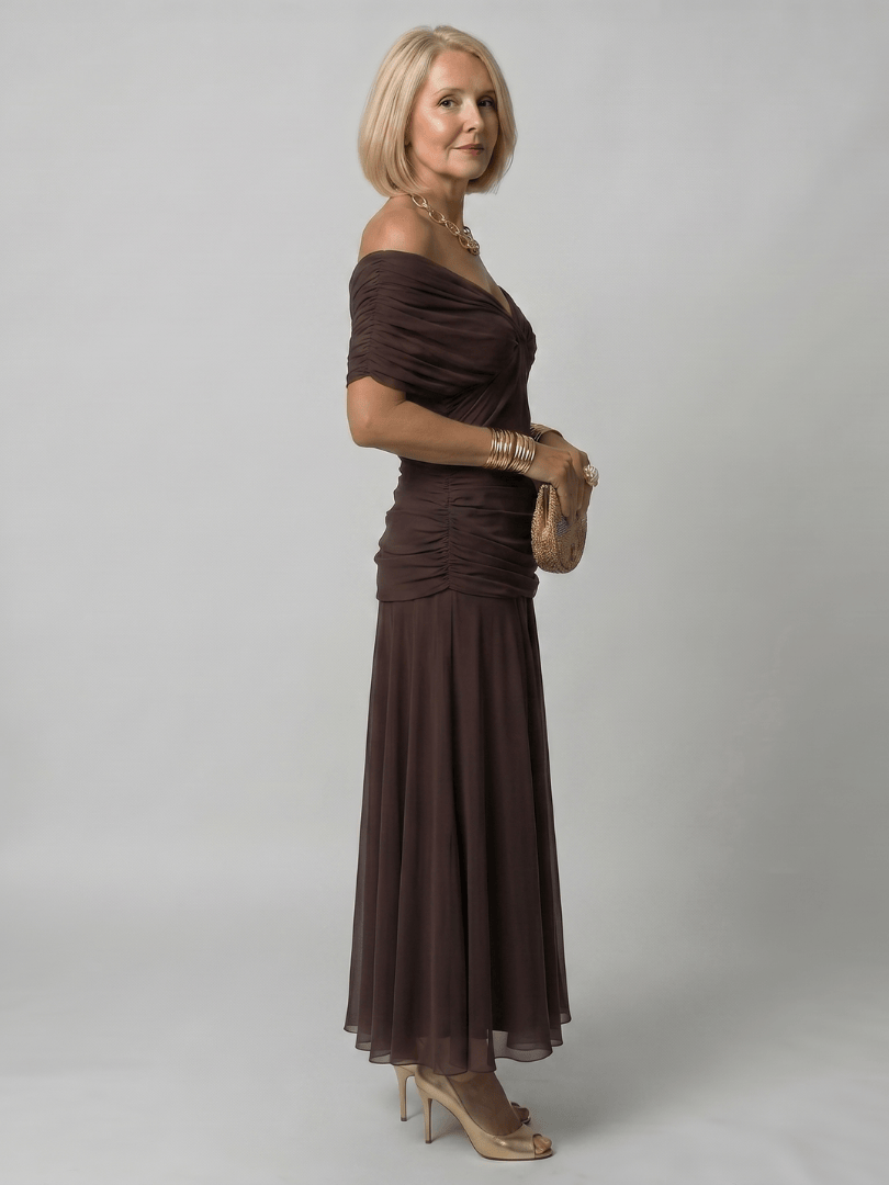 Calen | Off Shoulder Flow Midi Dress