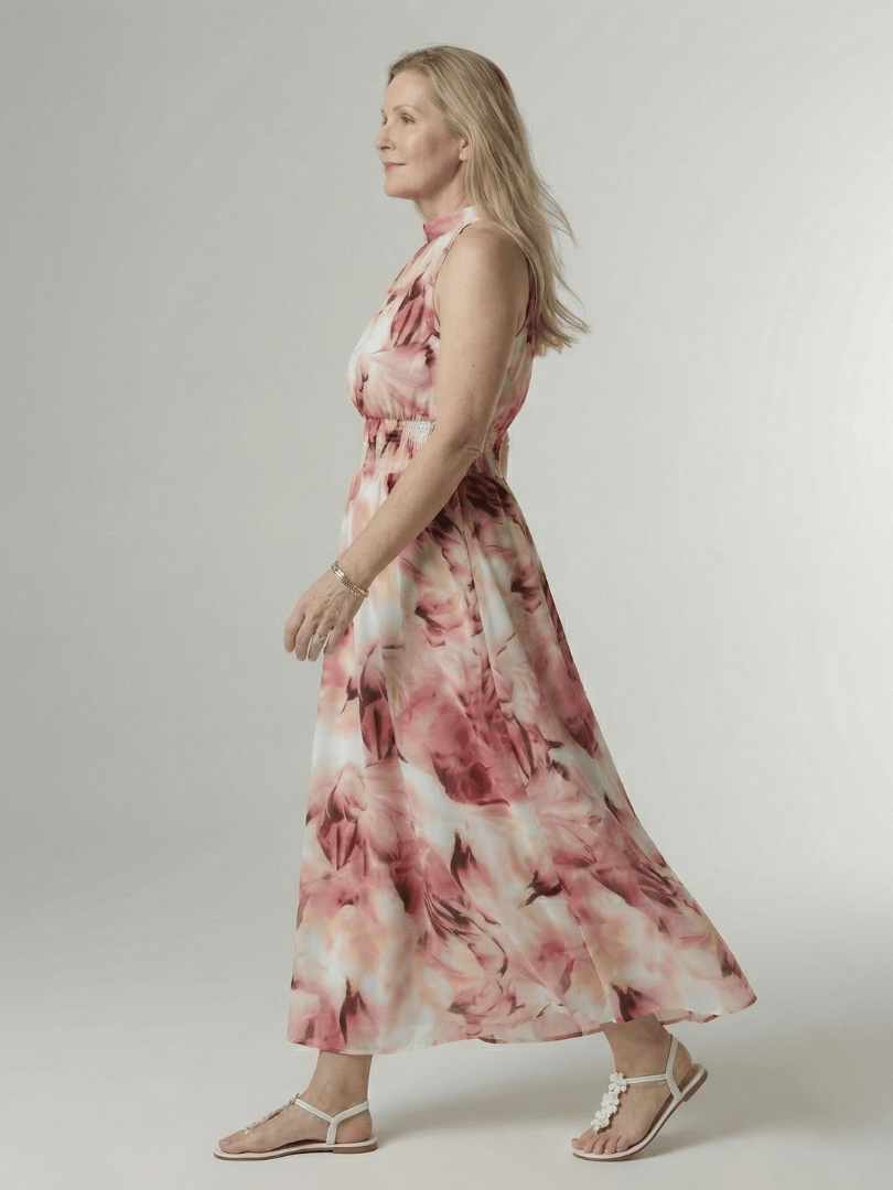 Sylin | Gathered Halter Midi Dress
