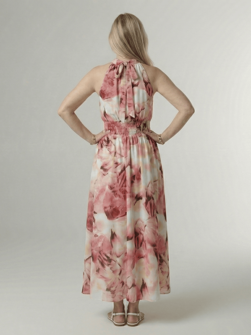 Sylin | Gathered Halter Midi Dress