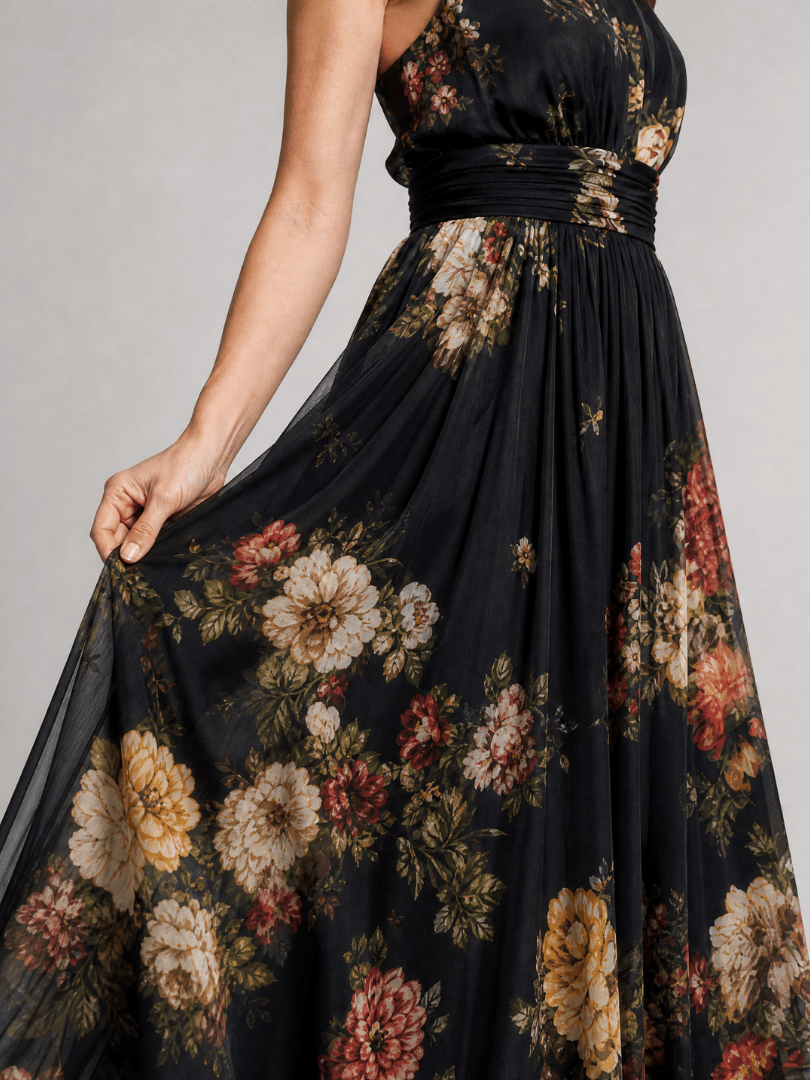 Sior | Floral Halter Neck Midi Dress