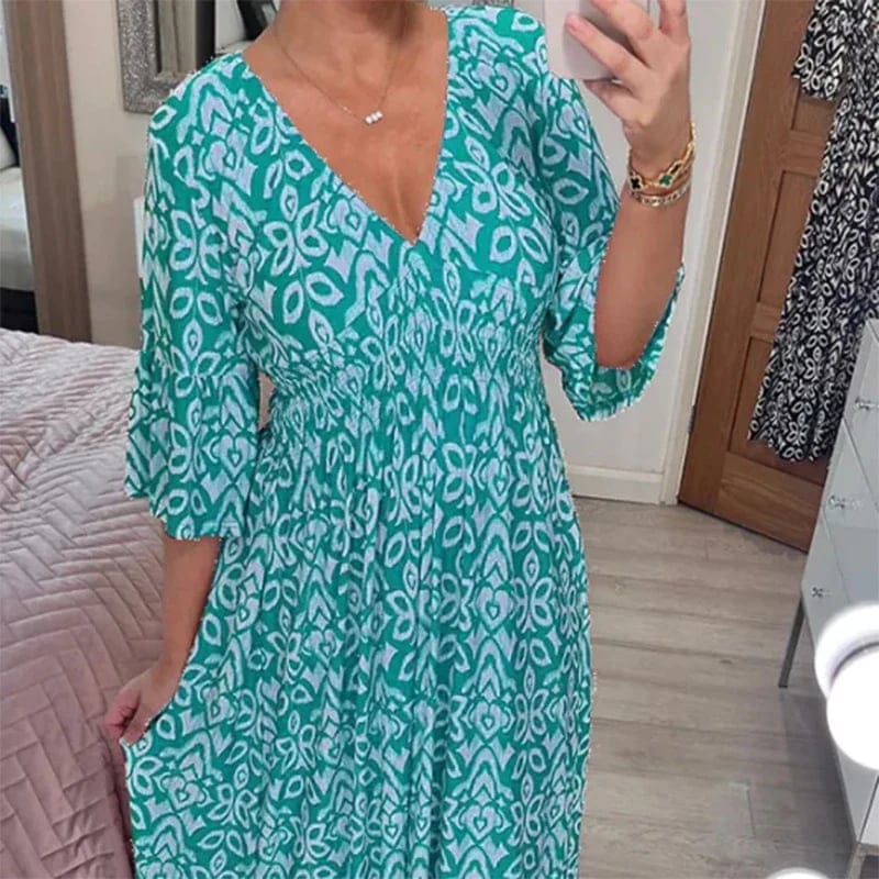Grace - V-Neck Floral Dress