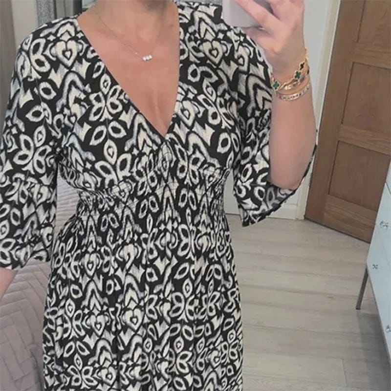Grace - V-Neck Floral Dress