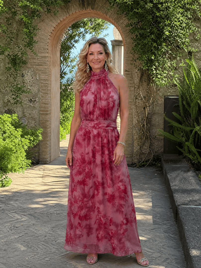 Avien | Soft Halter Neck Midi Dress