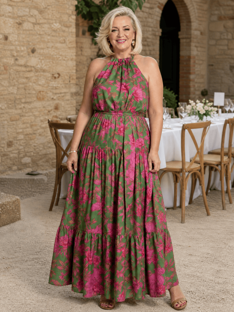 Rowen | Draped Halter Midi Dress