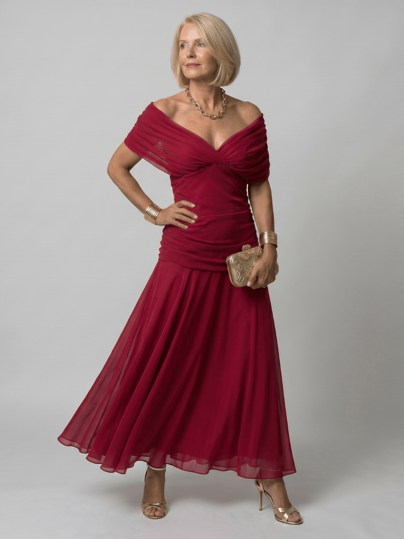 Calen | Off Shoulder Flow Midi Dress