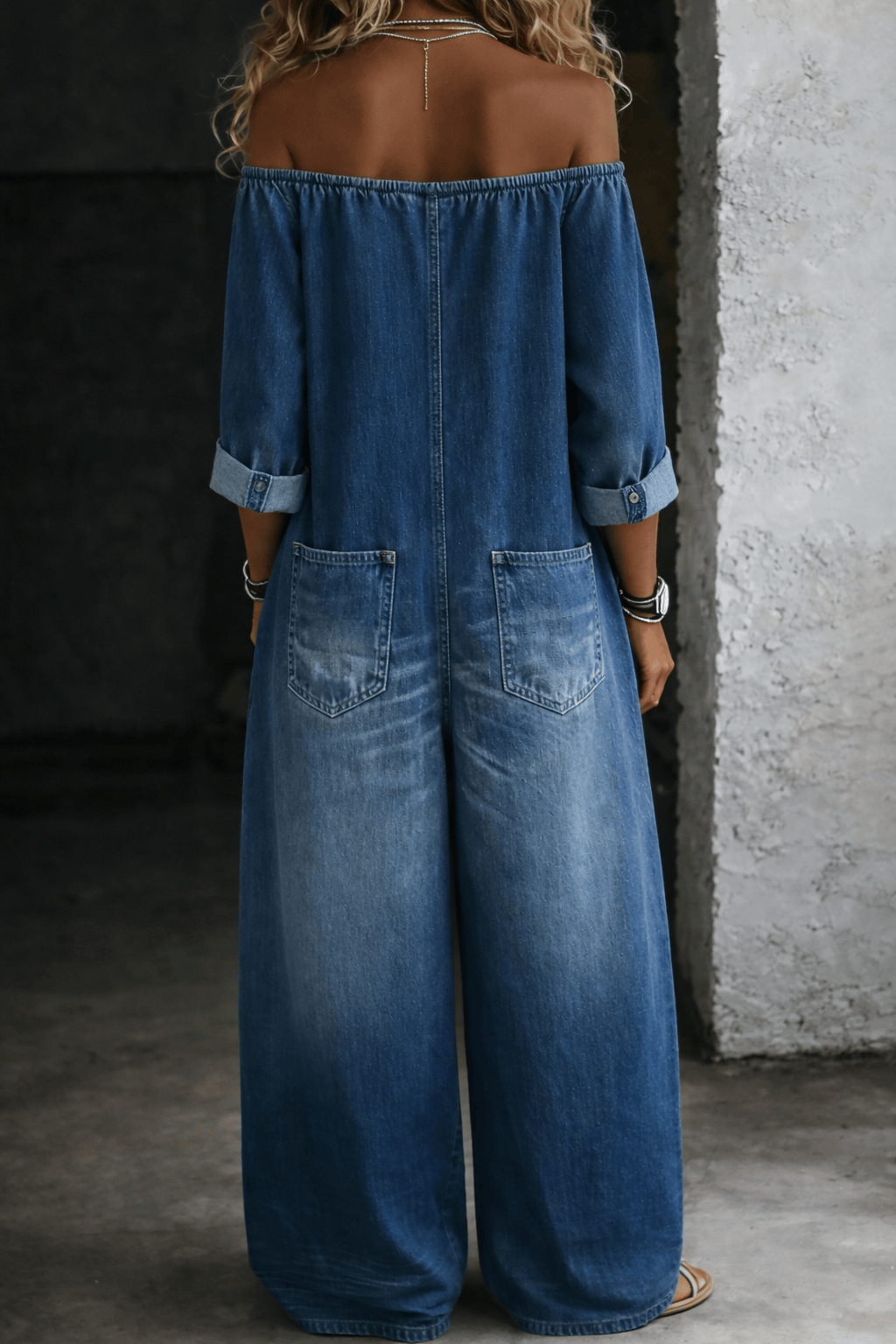 Elena | Off Shoulder Long Sleeve Jumpsuit