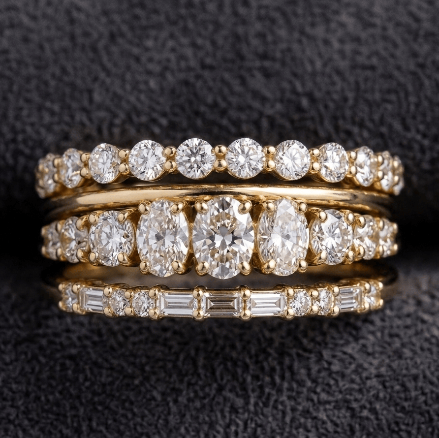 Vintage Elegant Zirconia Ring Set