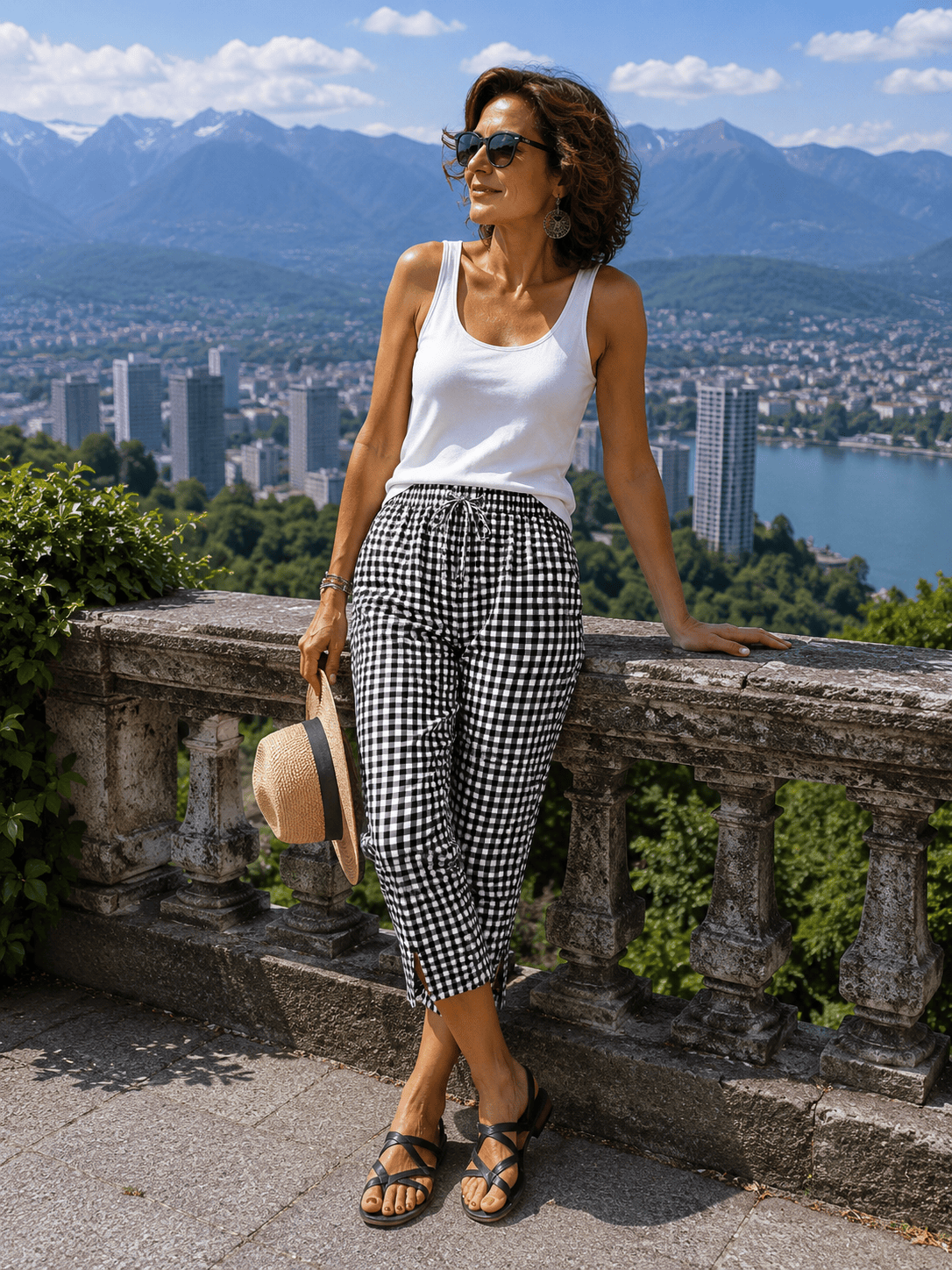 Jessy | Relaxed Summer Plaid Capri Pants