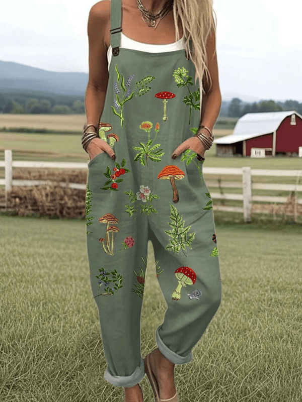 Nature-Inspired Embroidery Dungarees
