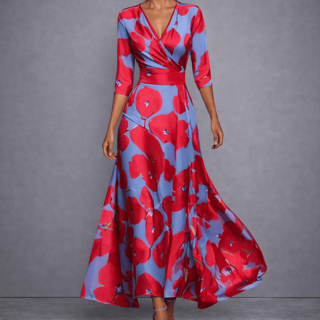 CALLA | Sculpting Floral Maxi Dress for Elegant Confidence