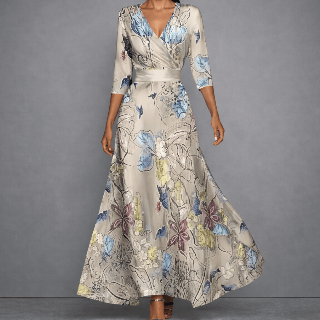 CALLA | Sculpting Floral Maxi Dress for Elegant Confidence