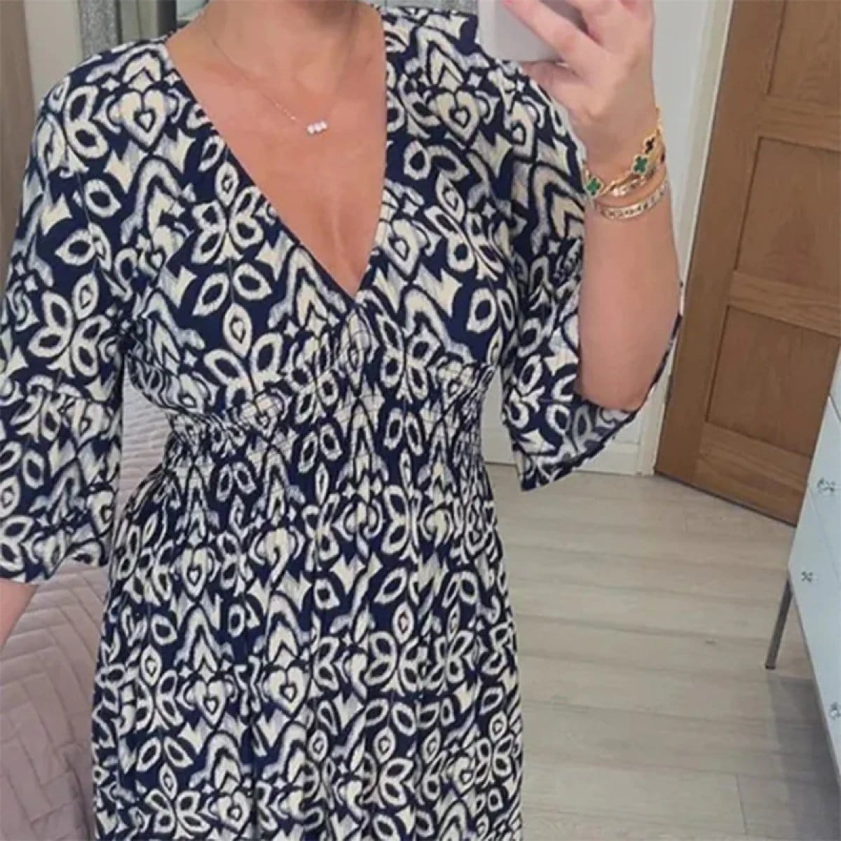 Grace - V-Neck Floral Dress