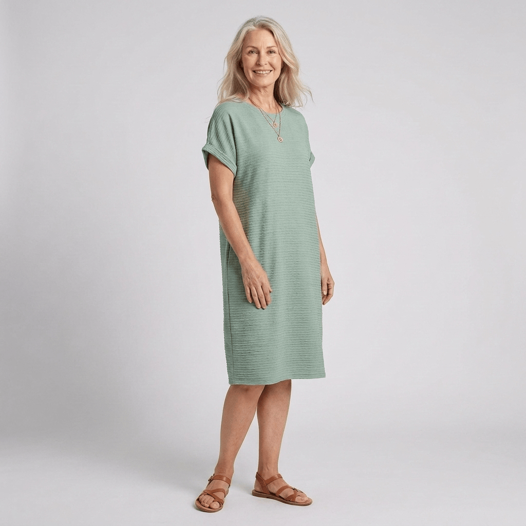 EVASHA™ – Casual Minimalist Round Neck Summer Dress