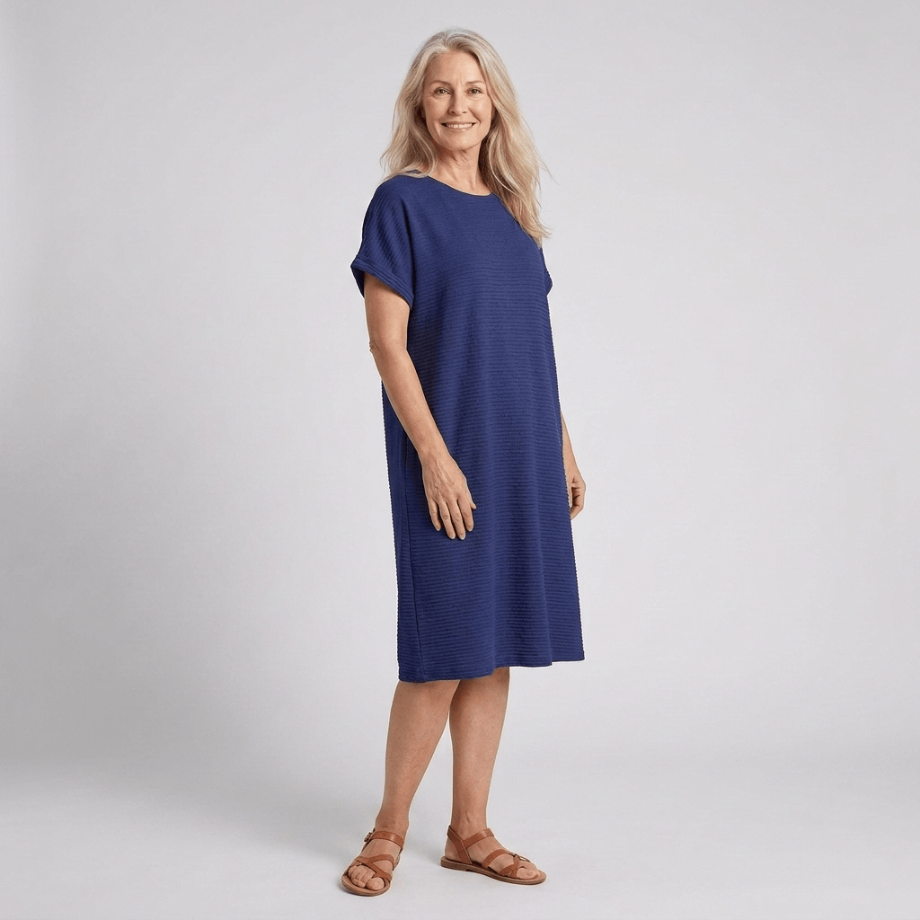 EVASHA™ – Casual Minimalist Round Neck Summer Dress