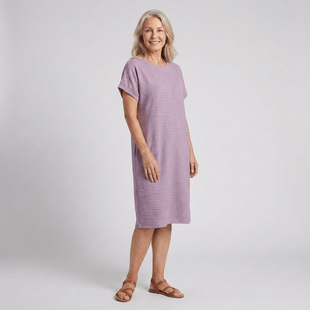 EVASHA™ – Casual Minimalist Round Neck Summer Dress