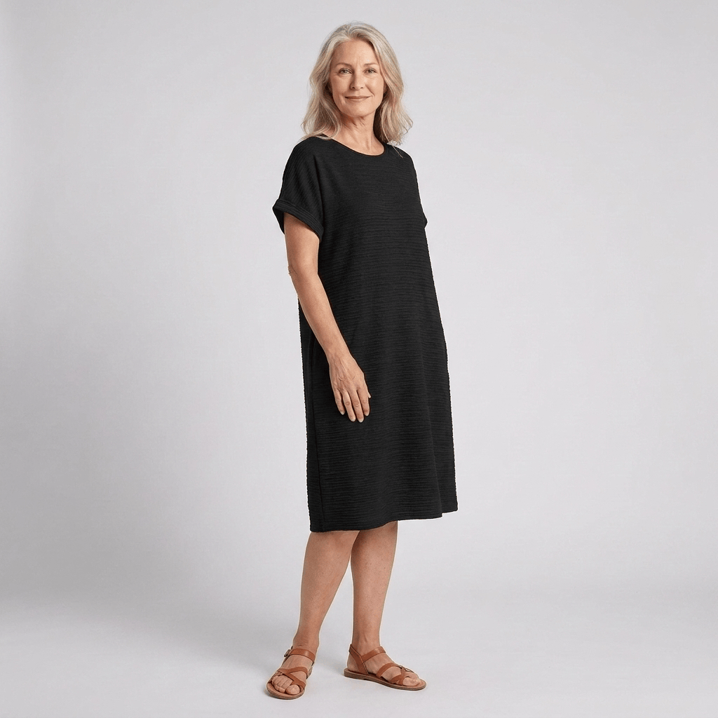 EVASHA™ – Casual Minimalist Round Neck Summer Dress