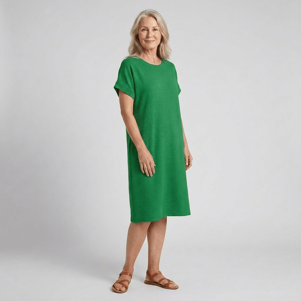 EVASHA™ – Casual Minimalist Round Neck Summer Dress