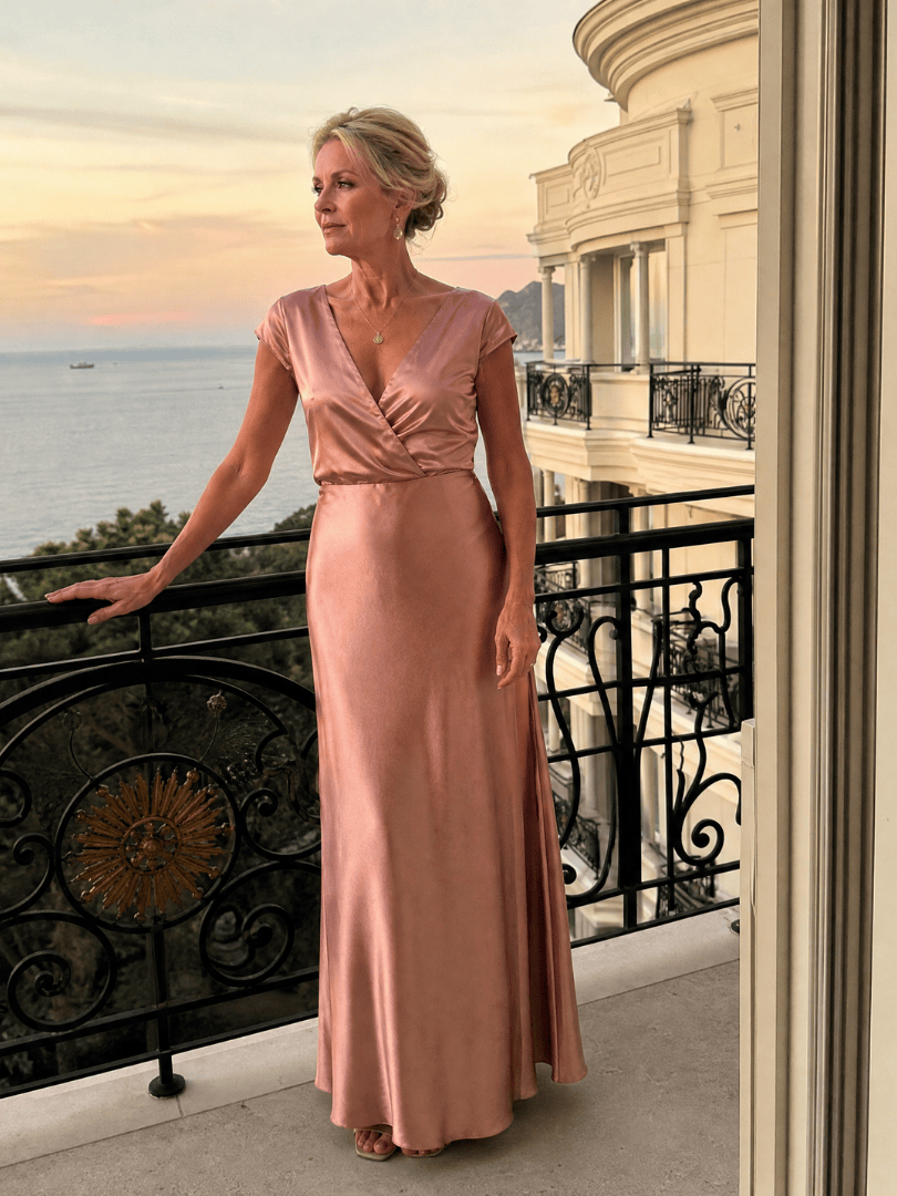 Samouse | Cap Sleeve Wrap Bodice Maxi Dress
