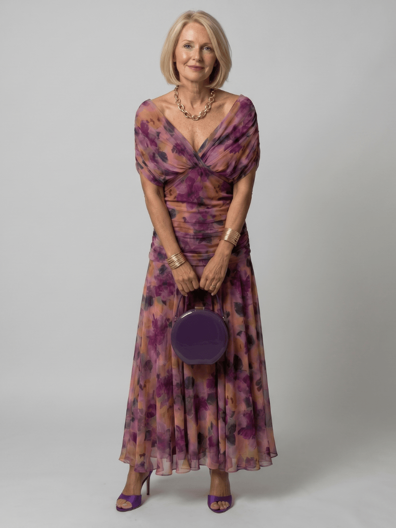 Calen | Off Shoulder Flow Midi Dress