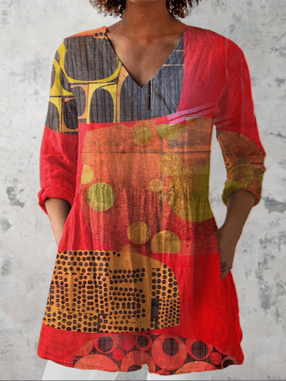 Lucie | Long Blouse with V-Neck