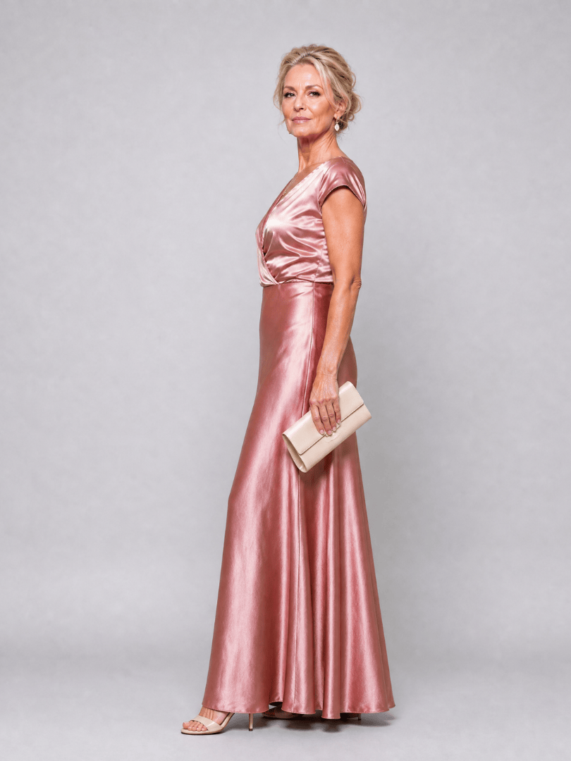 Samouse | Cap Sleeve Wrap Bodice Maxi Dress