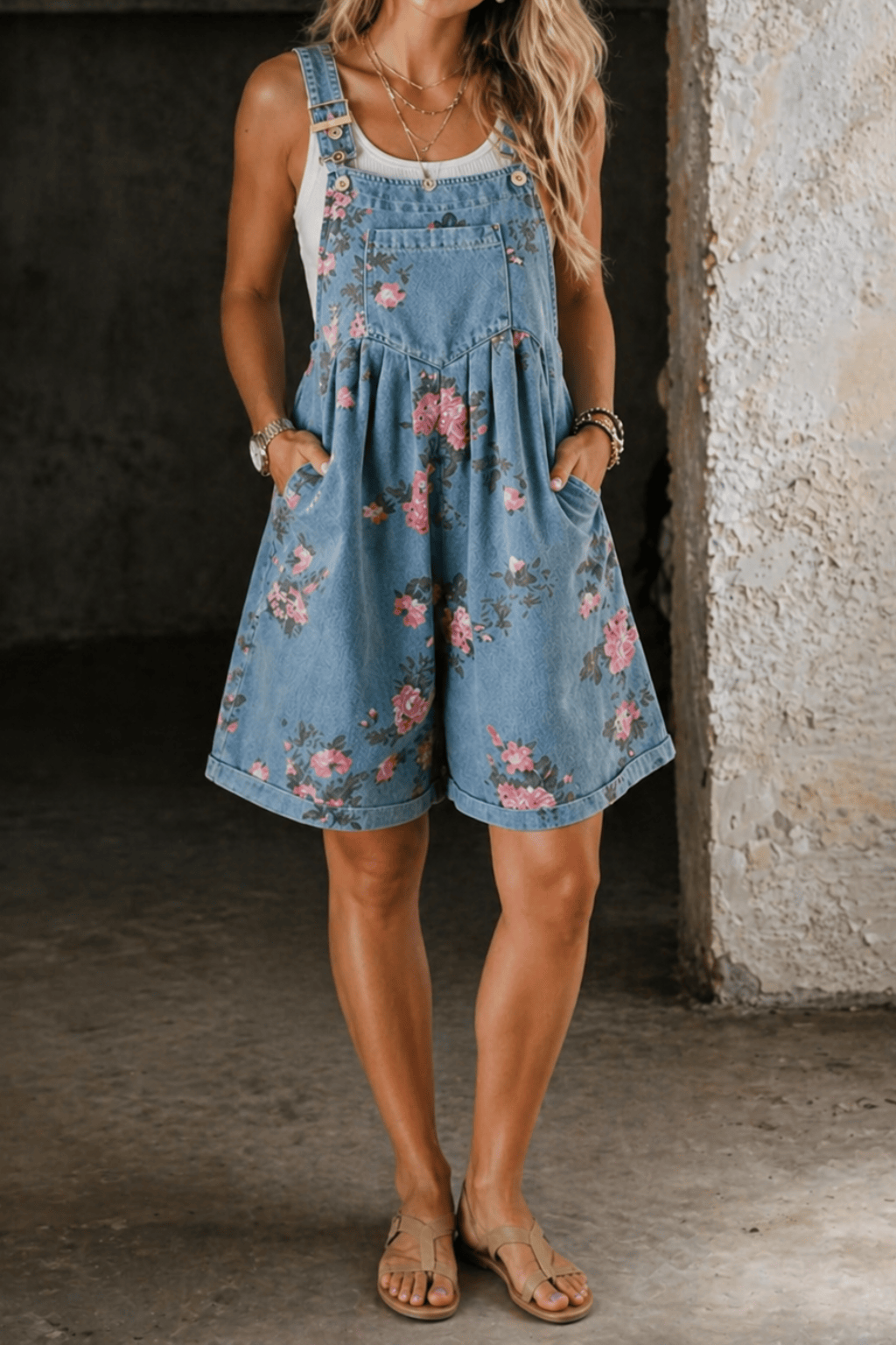 Marvina | Floral Denim Jumpsuit