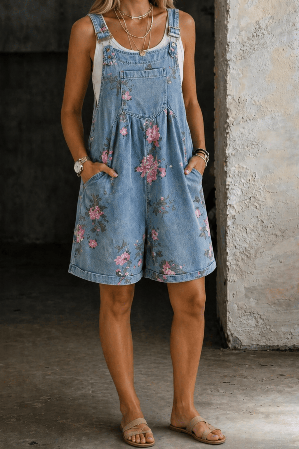 Marvina | Floral Denim Jumpsuit