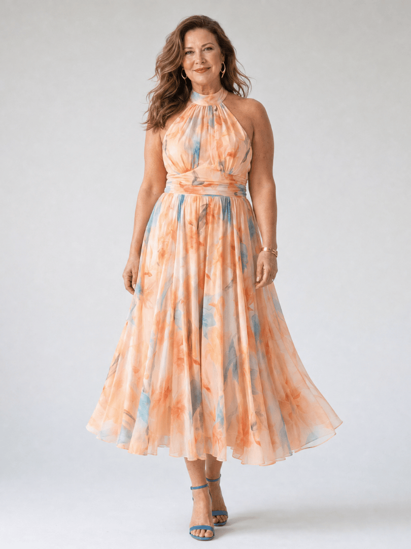 Elin | Soft Halter Midi Dress