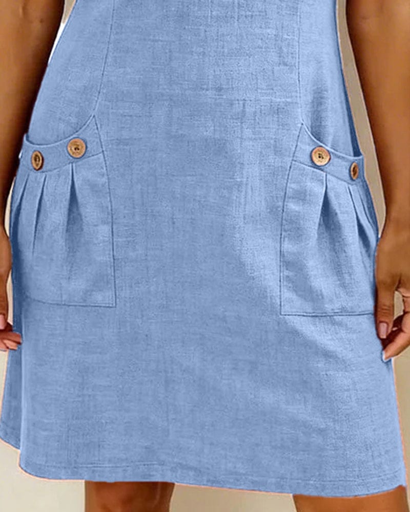 Julia - Cotton Dress with Zip Closure