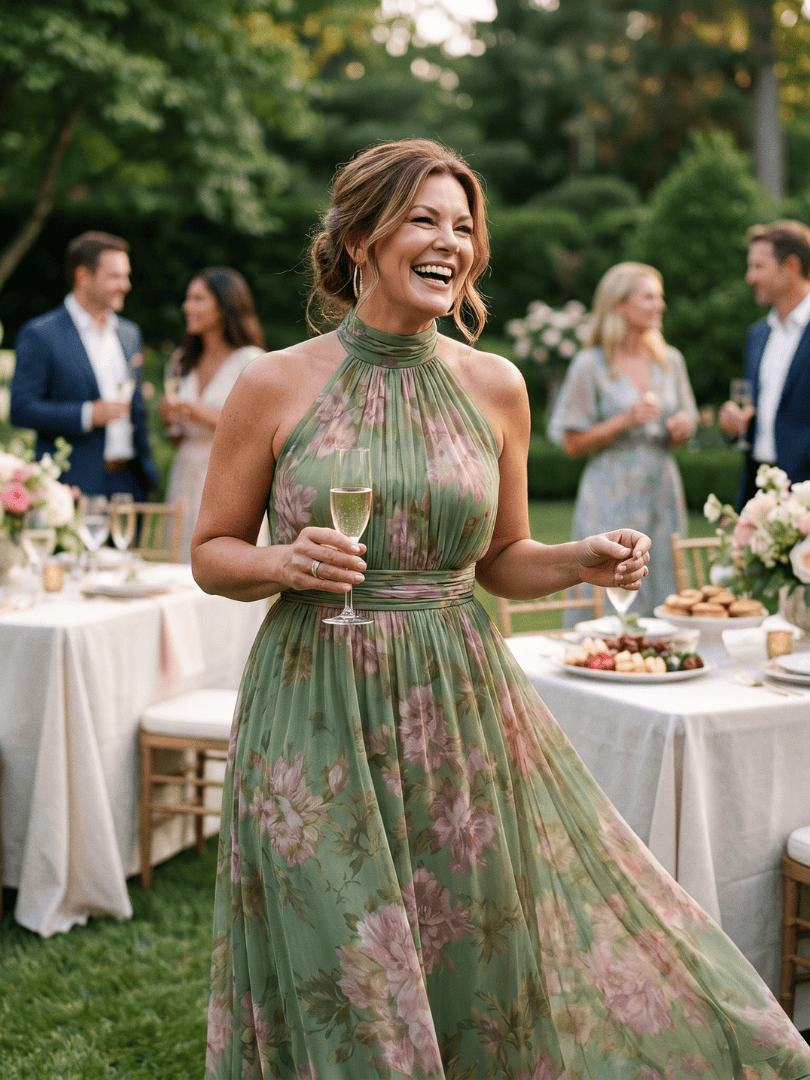 Mirelle | Gathered Halter Midi Dress