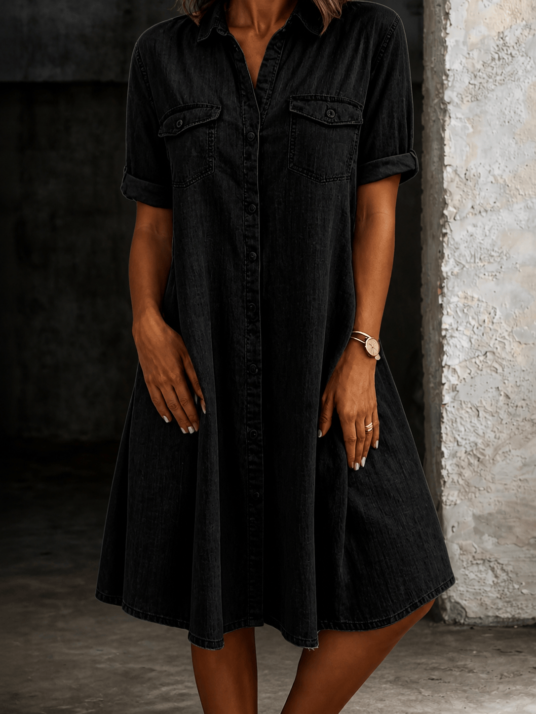 Patricia | Casual Denim Style Midi Dress