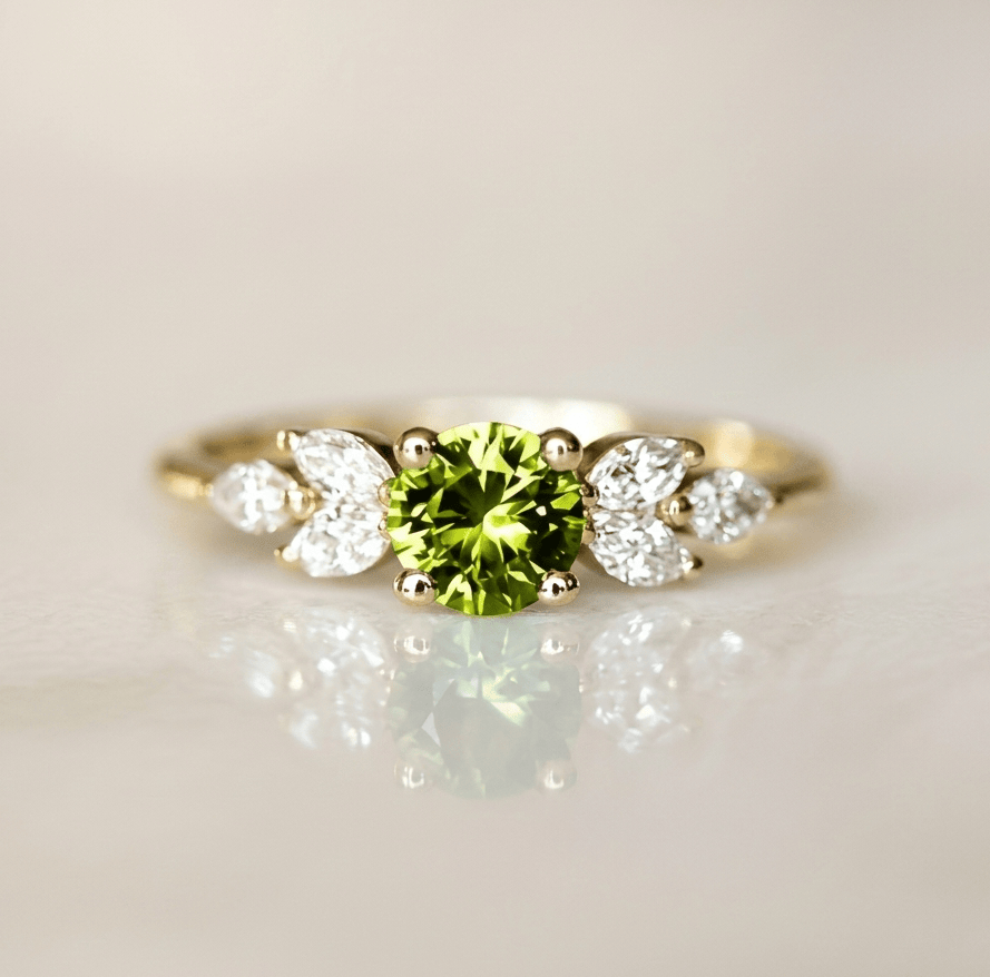 Vintage Olive Zirconia Ring