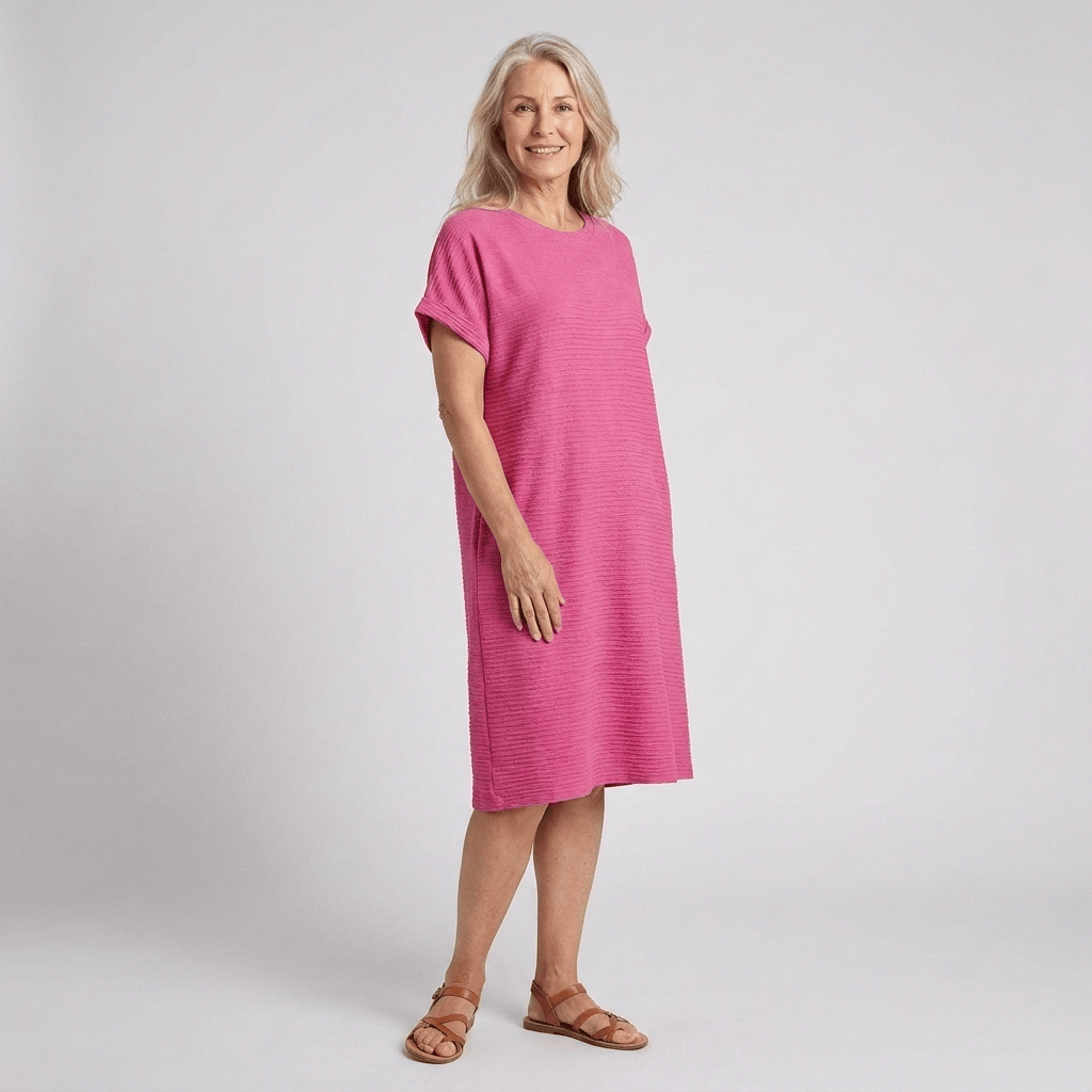 EVASHA™ – Casual Minimalist Round Neck Summer Dress