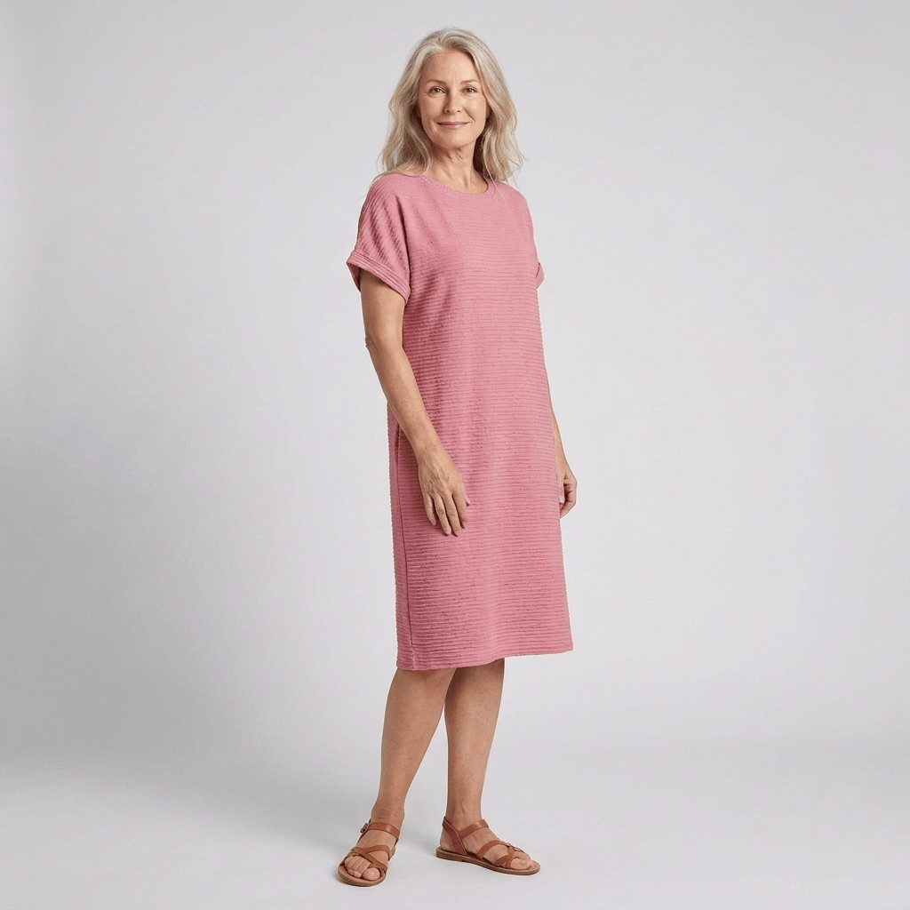 EVASHA™ – Casual Minimalist Round Neck Summer Dress