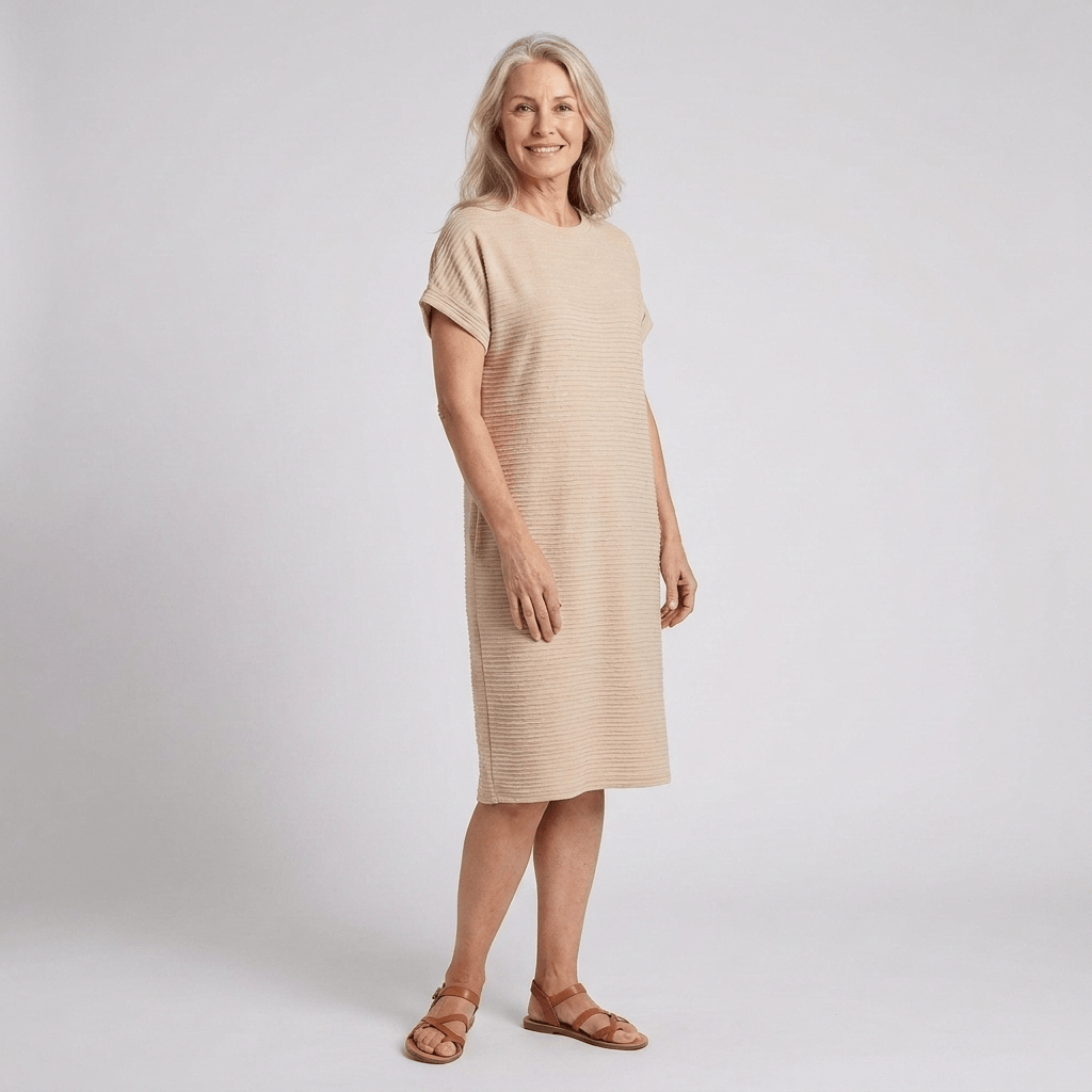 EVASHA™ – Casual Minimalist Round Neck Summer Dress