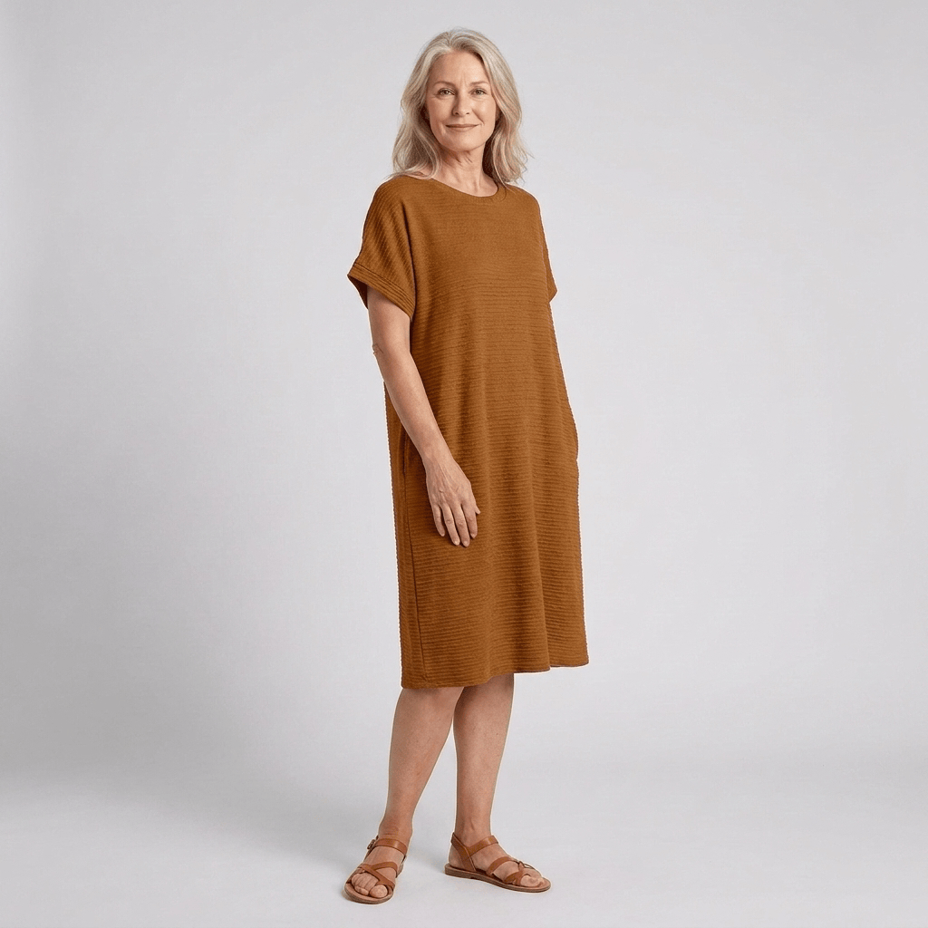 EVASHA™ – Casual Minimalist Round Neck Summer Dress