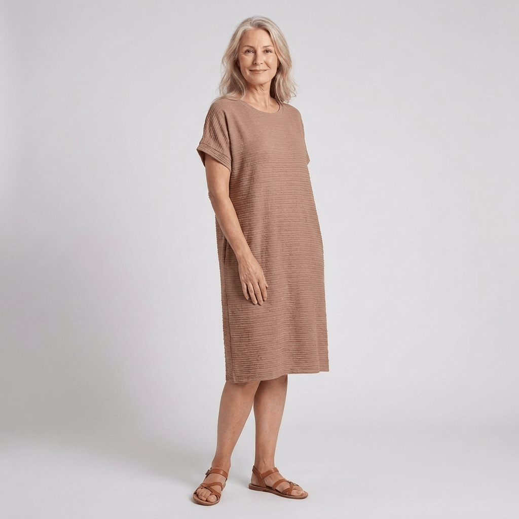 EVASHA™ – Casual Minimalist Round Neck Summer Dress