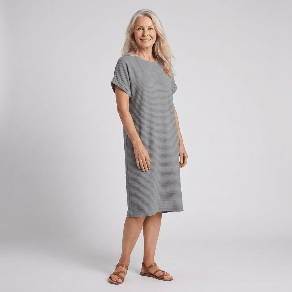 EVASHA™ – Casual Minimalist Round Neck Summer Dress