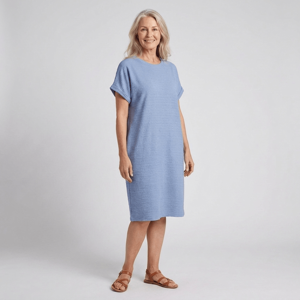 EVASHA™ – Casual Minimalist Round Neck Summer Dress