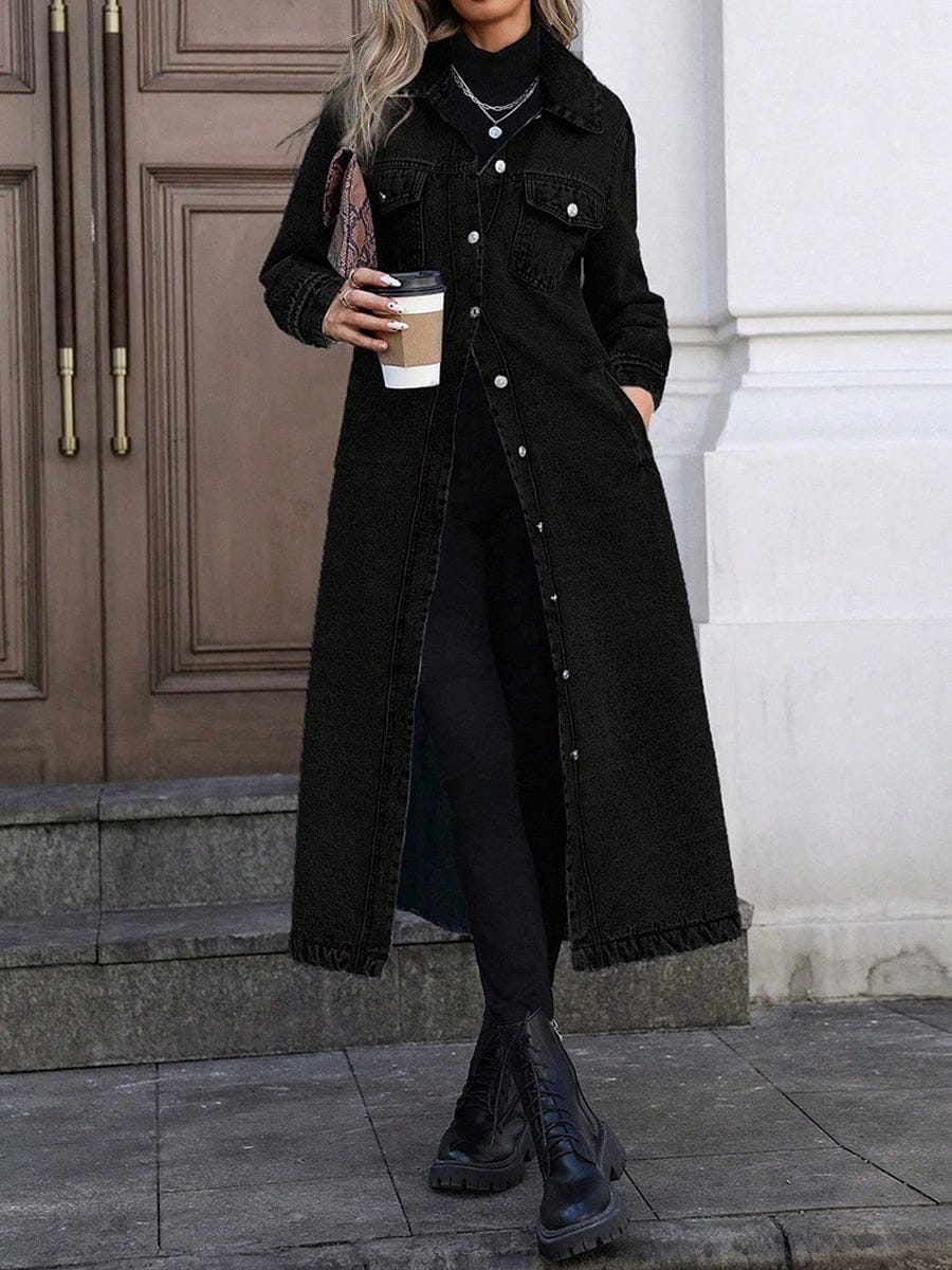 Maya | Stylish Long Denim Jacket