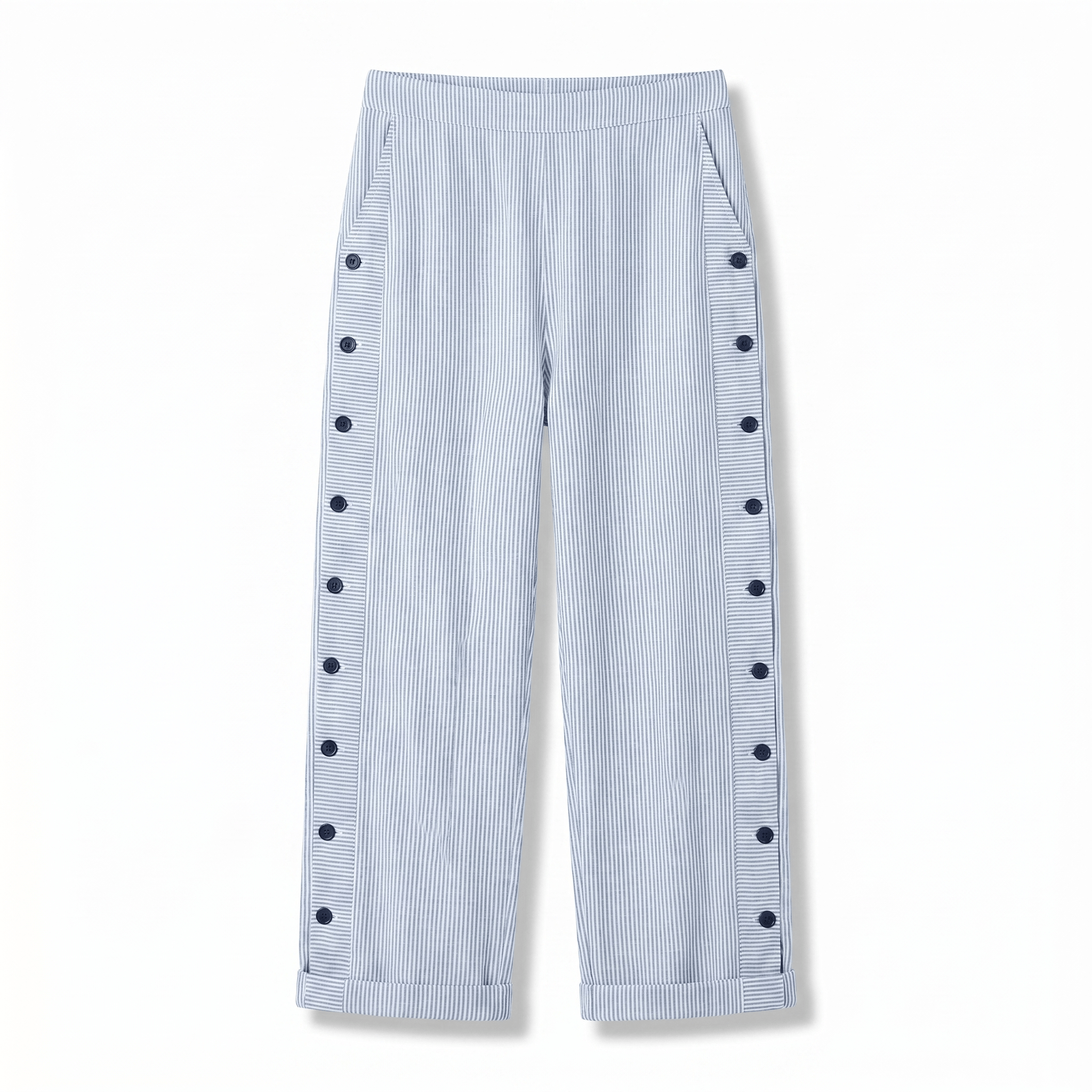Tess | Striped Panel Button Trousers